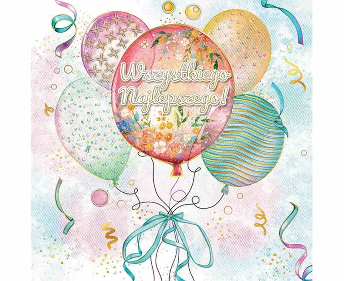 Greeting card BUNCH OF BALLONS , 1 pc.